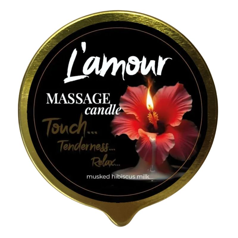 Масажна свічка L'amour Musked Hibiscus & Milk, золота, 70 мл вид 2