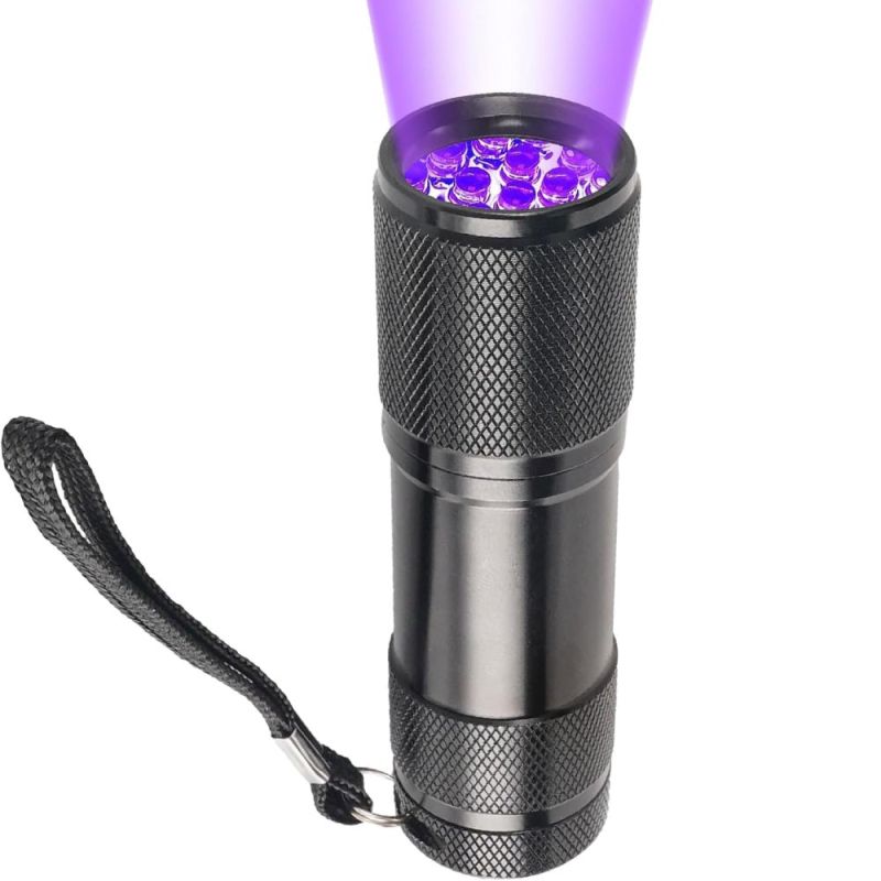 Ультрафіолетовий світлодіодний ліхтарик, чорний, 8,7 × 2,5 см вид 2