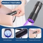 Ультрафиолетовый светодиодный фонарик, чёрный, 8.7 х 2.5 см вид 3