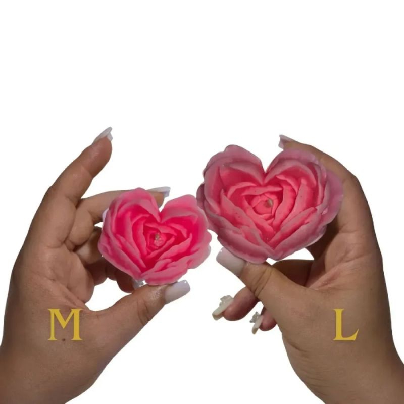 Свеча роза люминесцентная GlowKink 62 г, низкотемпературная, L, для БДСМ, персиковая вид 17