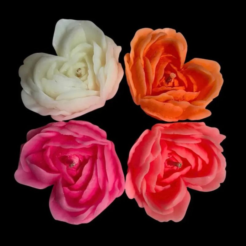 Свеча роза люминесцентная GlowKink 62 г, низкотемпературная, L, для БДСМ, персиковая вид 21