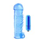 Насадка для члена рельефная Pipedream, с вибропулей, голубая, 14 х 4.4 см вид 2