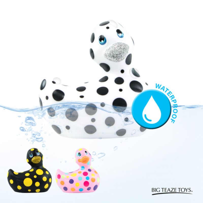 Уточка вибратор I Rub My Duckie белая в черный горох вид 7