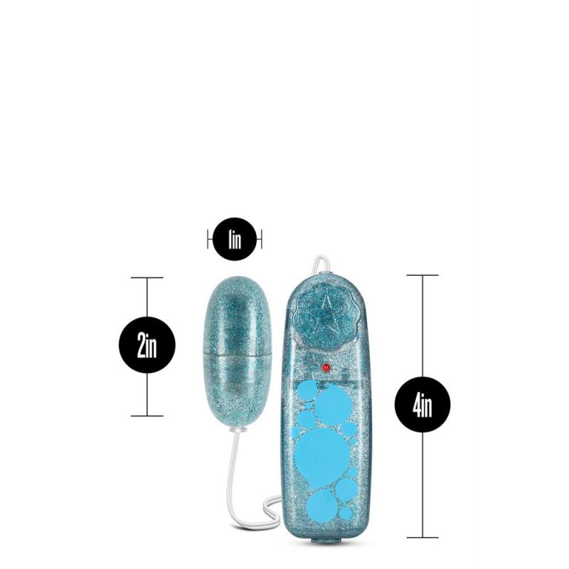 Вібратор-яйце з пультом управління B Yours, синє, 5,7 × 2,5 см вид 4