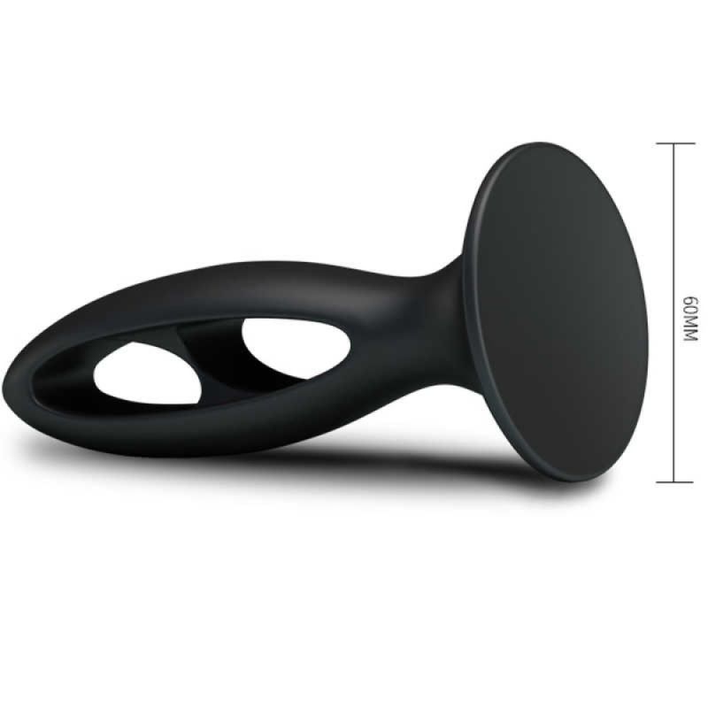 Анальная пробка с присоской Fabulous Silicone черная вид 6