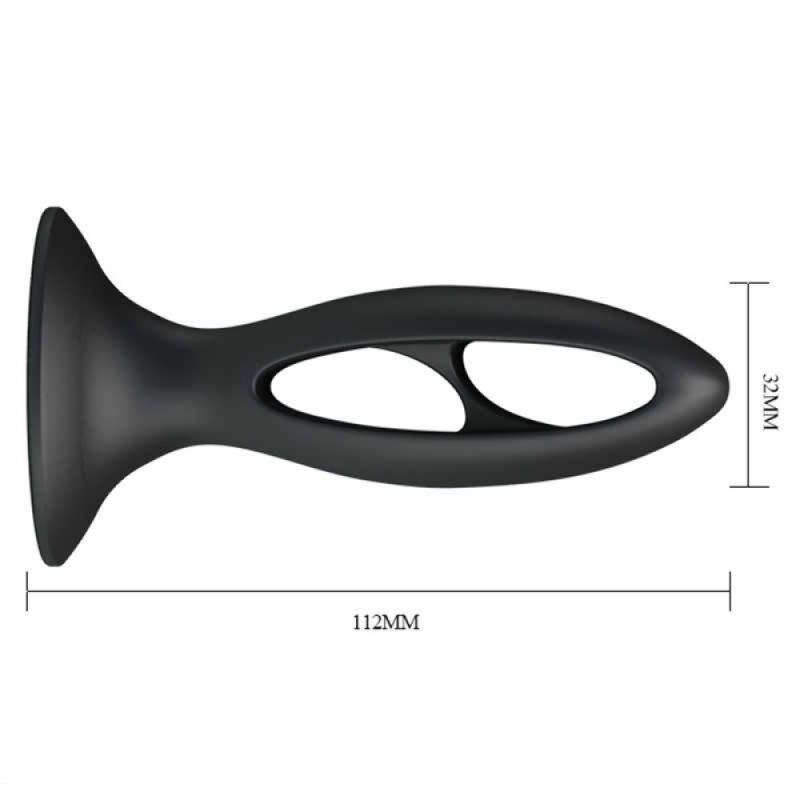 Анальная пробка с присоской Fabulous Silicone черная вид 7