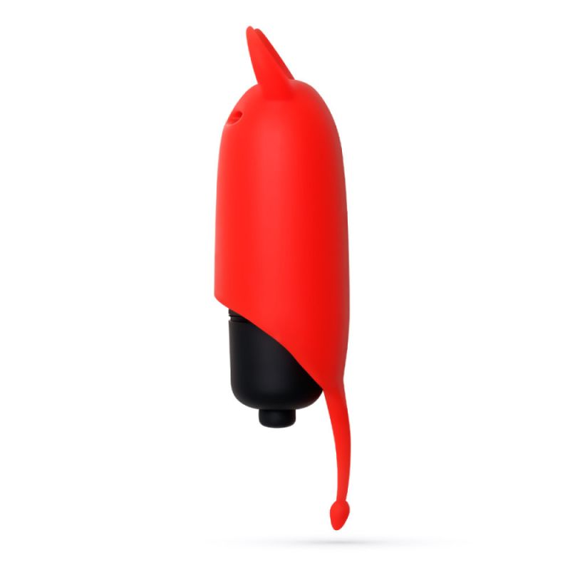 Міні-вібратор віброкуля з насадкою Crushios O-Pet Devil червоного кольору, 9.2 х 2.5 см вид 5