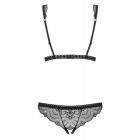 Мереживне боді з відкритим доступом Obsessive Firella teddy black S/M вид 7