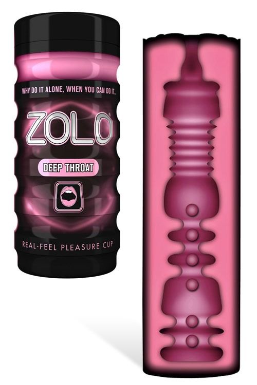 Мастурбатор із імітацією глибокого горла Zolo Deep Throat Cup, рожевий вид 3