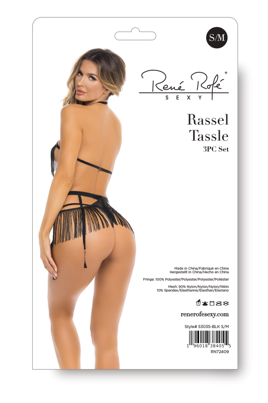 Комплект RASSEL TASSLE 3PC SET BLACK, S/M вид 5