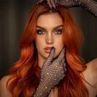 Довгі рукавички у сіточку зі стразами Leg Avenue, чорні вид 2