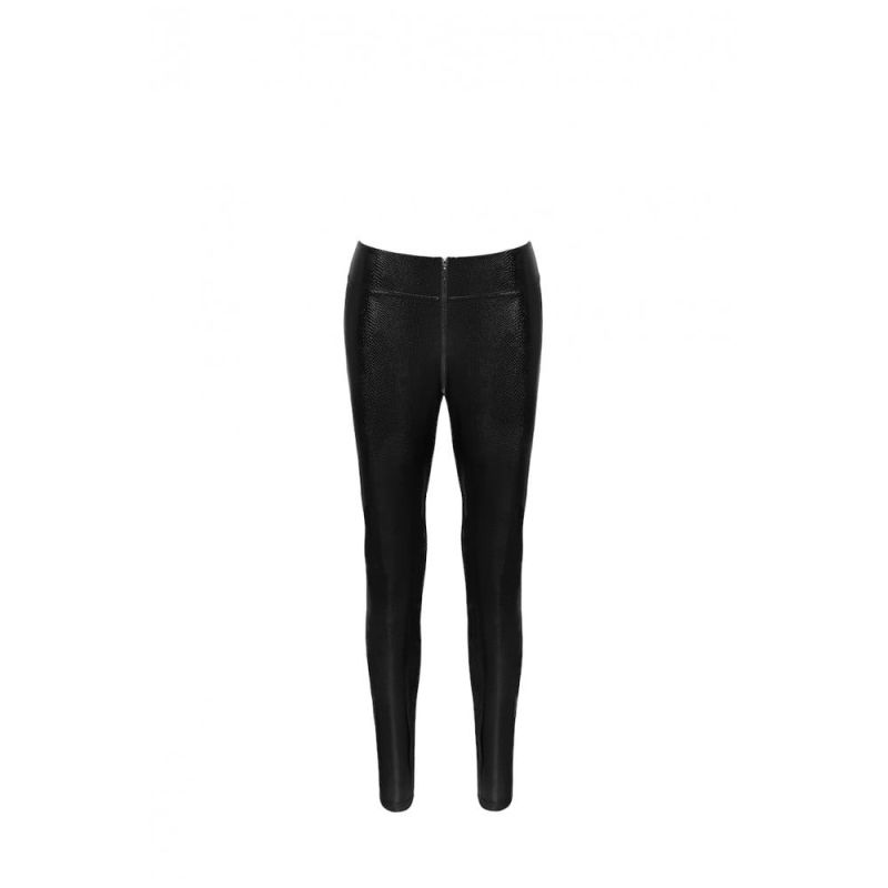 Леггинсы сексуальные со змеиным принтом M F274 Noir Handmade, черные вид 5