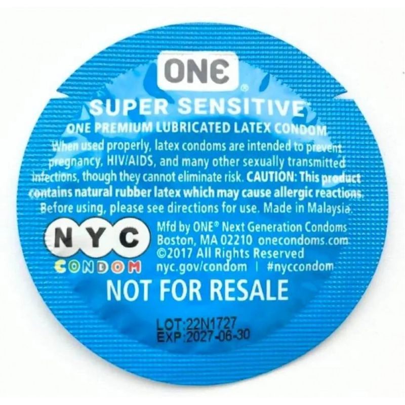 Набор латексных презервативов One NYC Super Sensitive ультратонких (цена за 5 шт.) вид 3