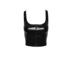 Топ еротичний вініловий зі зміїним тисненням M F275 Noir Handmade, чорний вид 4