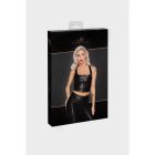 Топ еротичний вініловий зі зміїним тисненням M F275 Noir Handmade, чорний вид 6