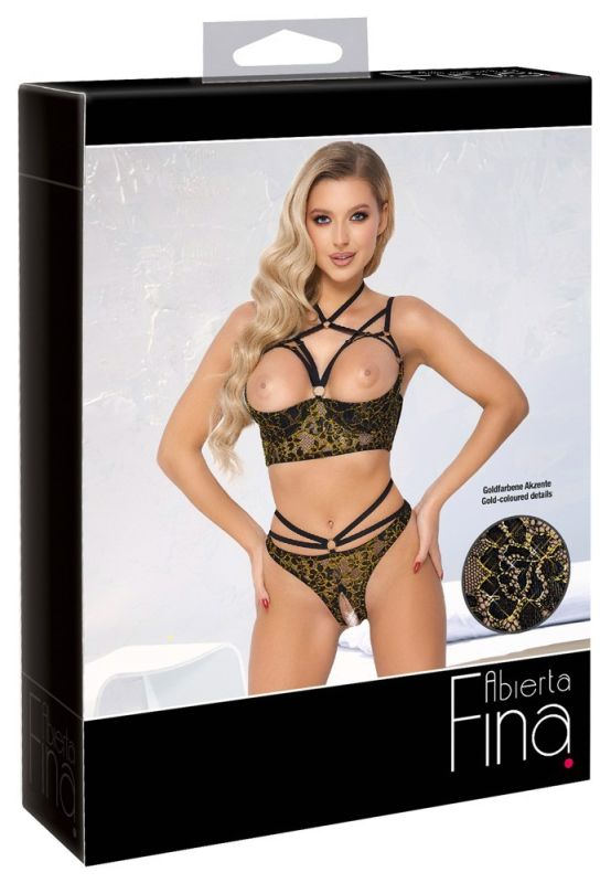 Комплект білизни з відкритим доступом, Abierta Fina, чорний, 2 предмети, розмір 75B/S вид 8