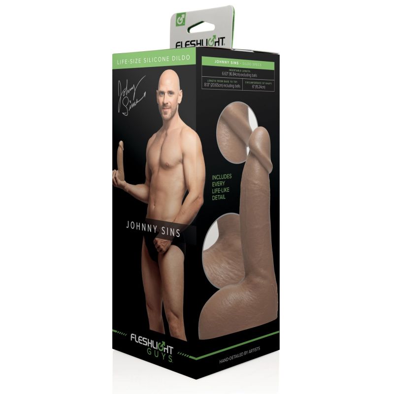 Фалоімітатор з мошонкою, реалістичний Fleshjack Guys JOHNNY SINS DILDO, бежевий, 24.8 х 4.8 см вид 6