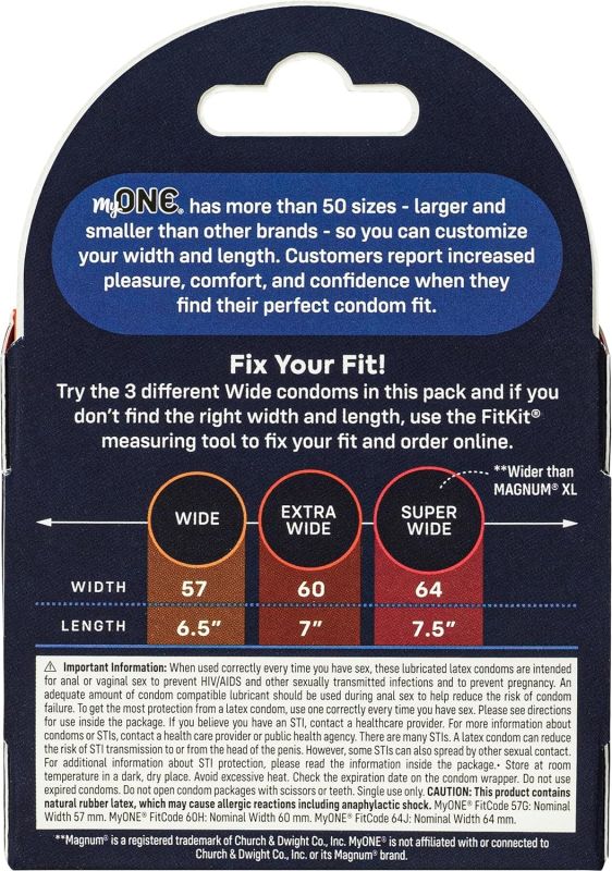 Набір великих латексних презервативів My ONE Large Sampler різного розміру вид 3