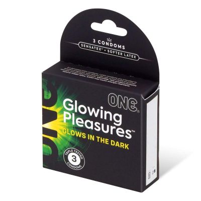 Презервативи латексні флуорисцентні ONE Glowing Pleasures (ціна за упаковку, 3 шт.)