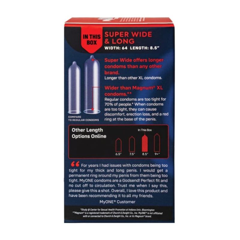 Презервативи латексні My ONE Super Wide & Long 64L великого великого розмір (ціна за упак., 10 шт.) вид 4