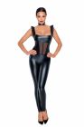 Комбінезон із вінілу зі вставкою із сіточки Noir Handmade F256 чорний, M вид 3