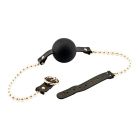 Кляп-кулька Guilty Pleasure Pearl з перлами, чорно-золотий вид 4