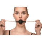 Кляп-кулька Guilty Pleasure Pearl з перлами, чорно-золотий вид 8