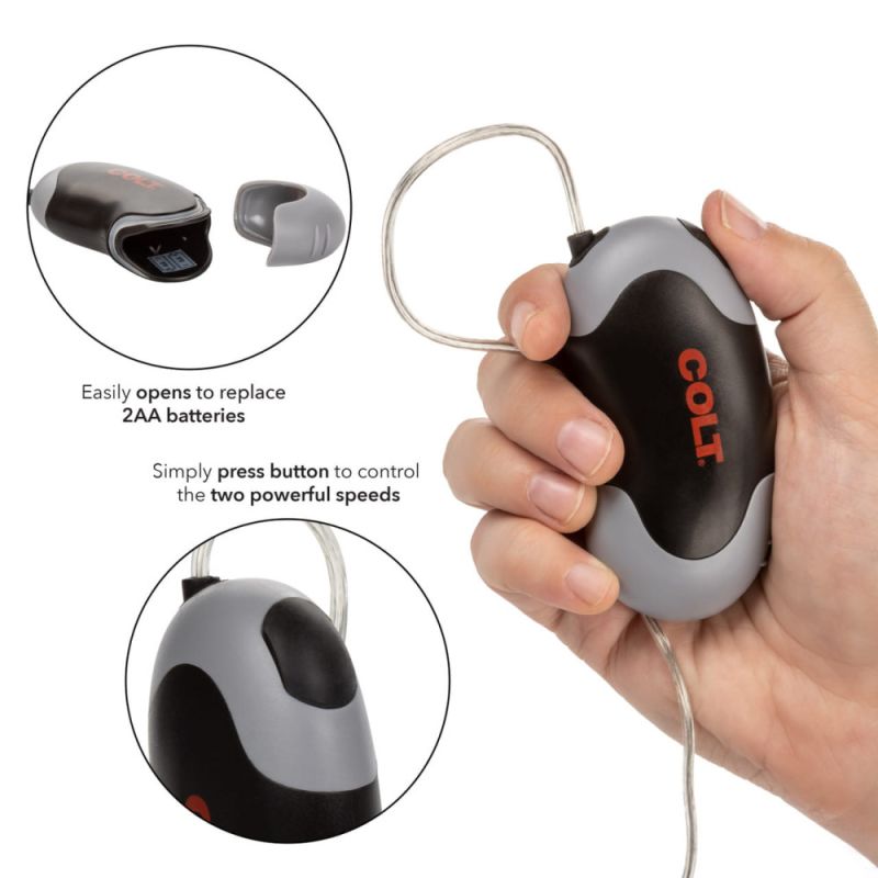 Вібратор-яйце з дротовим пультом COLT Xtreme, сріблястий, 5,7 × 2,5 см вид 9