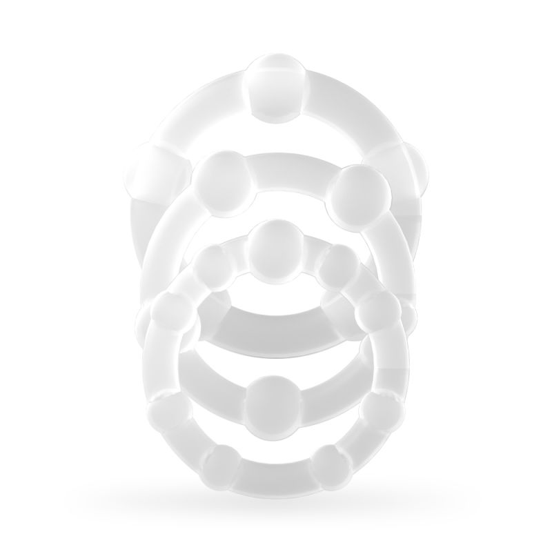 Набір ерекційних кілець Crushious, силіконові, прозорі, 3 шт (2 см, 2 см, 2,5 см) вид 2