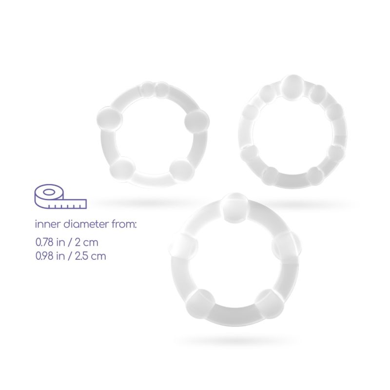Набір ерекційних кілець Crushious, силіконові, прозорі, 3 шт (2 см, 2 см, 2,5 см) вид 11