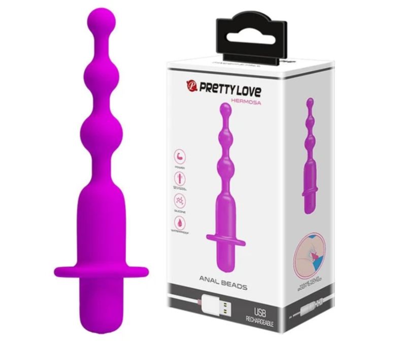 Анальна вібро-ялинка Pretty Love Hermosa, фіолетова вид 3