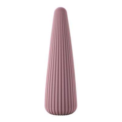 Вибратор для клитора Sweet Em Cone в форме конуса, ребристый, фиолетовый, 12.8 х 3.8 см