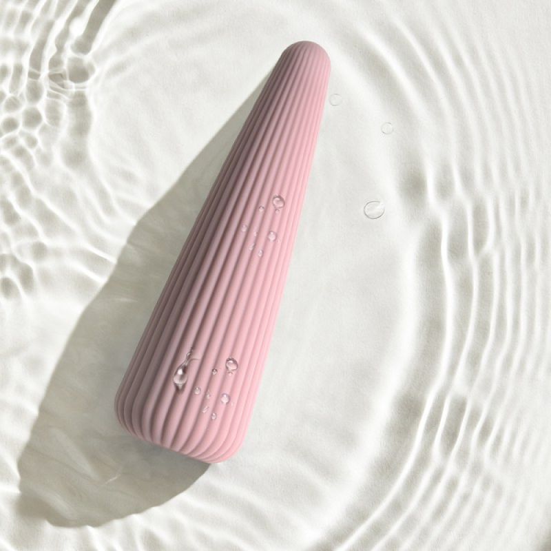 Вібратор для клітора Sweet Em Cone у формі конуса, ребристий, фіолетовий, 12,8 × 3,8 см вид 7