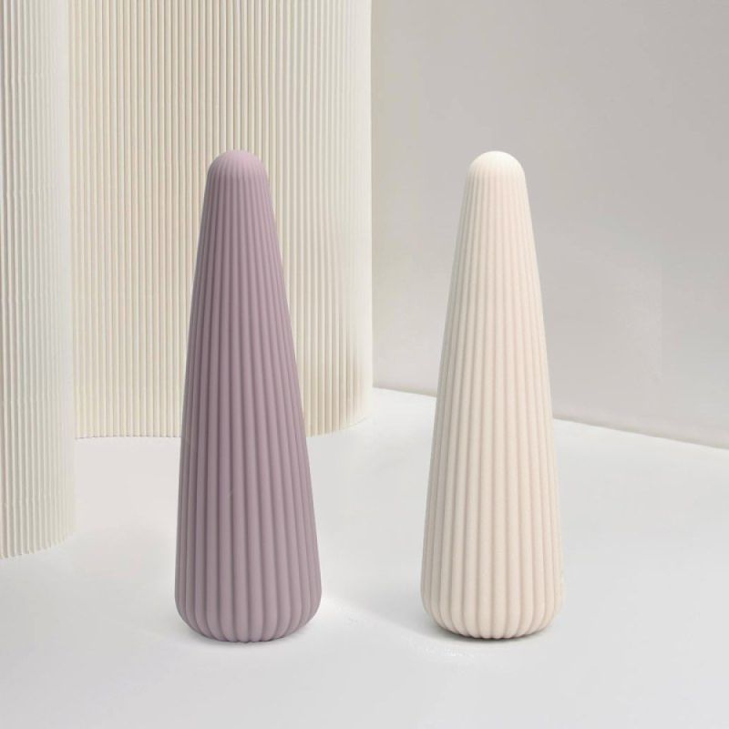 Вібратор для клітора Sweet Em Cone у формі конуса, ребристий, фіолетовий, 12,8 × 3,8 см вид 10