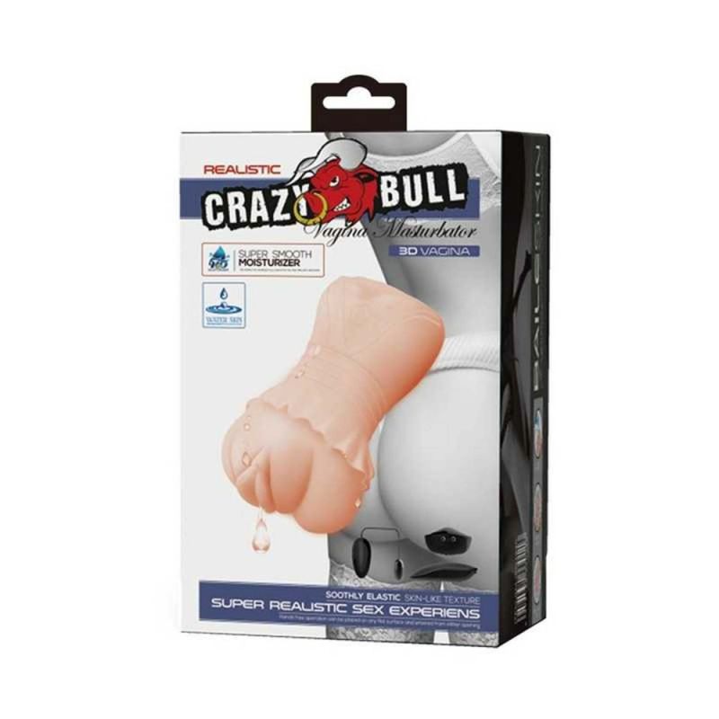 Мастурбатор вагина реалистичная с вибрацией Crazy Bull Vagina Masturbator Flesh Vibrating телесный вид 7