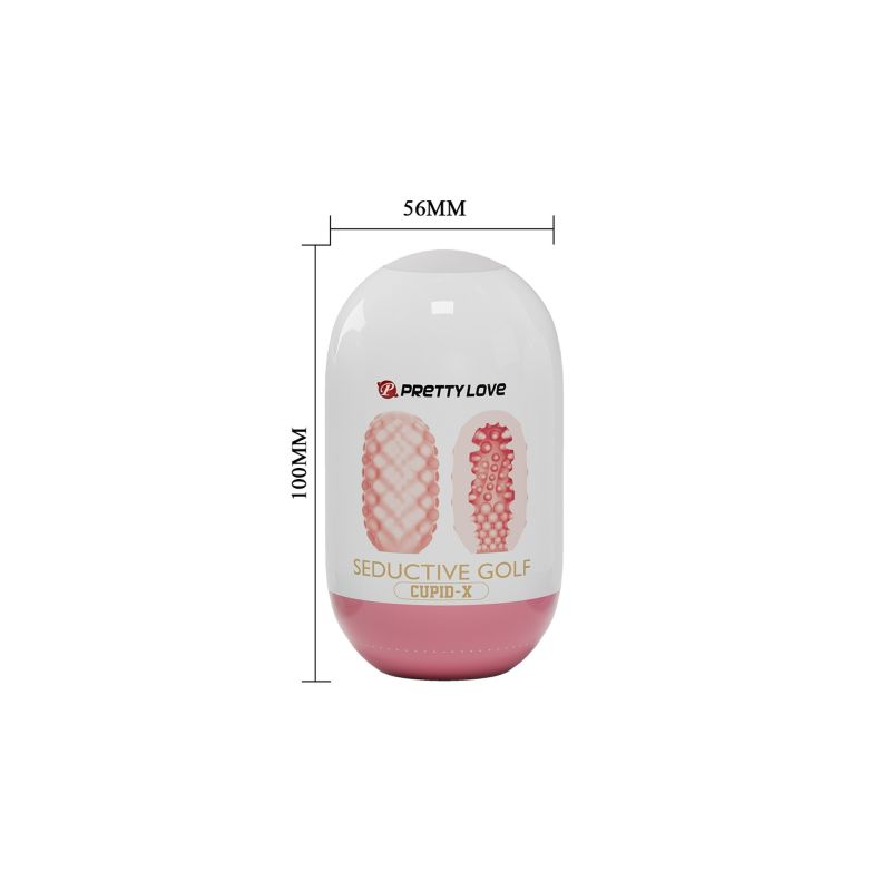Мастурбатор міні в колбі, з рельєфом із кульок Pretty Love Seductive Golf Cupid X Egg вид 6