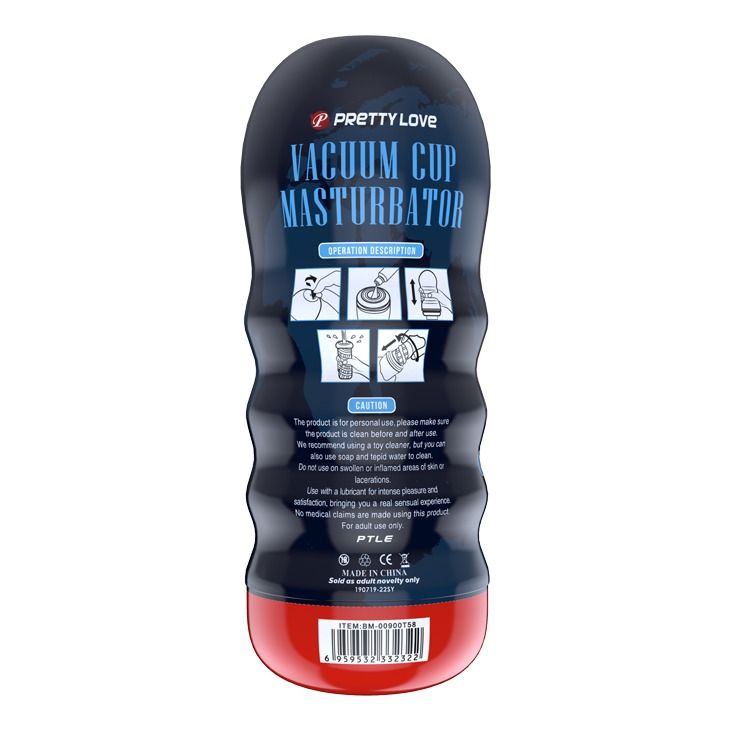 Мастурбатор реалистичный с вакуумом Pretty Love Masturbator Vacuum Cup, в колбе, 18 х 7 см вид 7