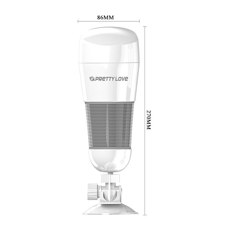 Мастурбатор-вагіна в колбі на присосці, з вібрацією, Pretty Love білий, 20.5 х 8.6 см вид 6