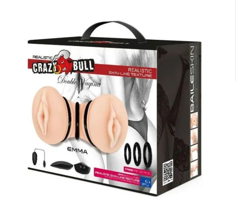 Мастурбатор двосторонній вагіна Crazy Bull Emma, з вібрацією, 19 см вид 5