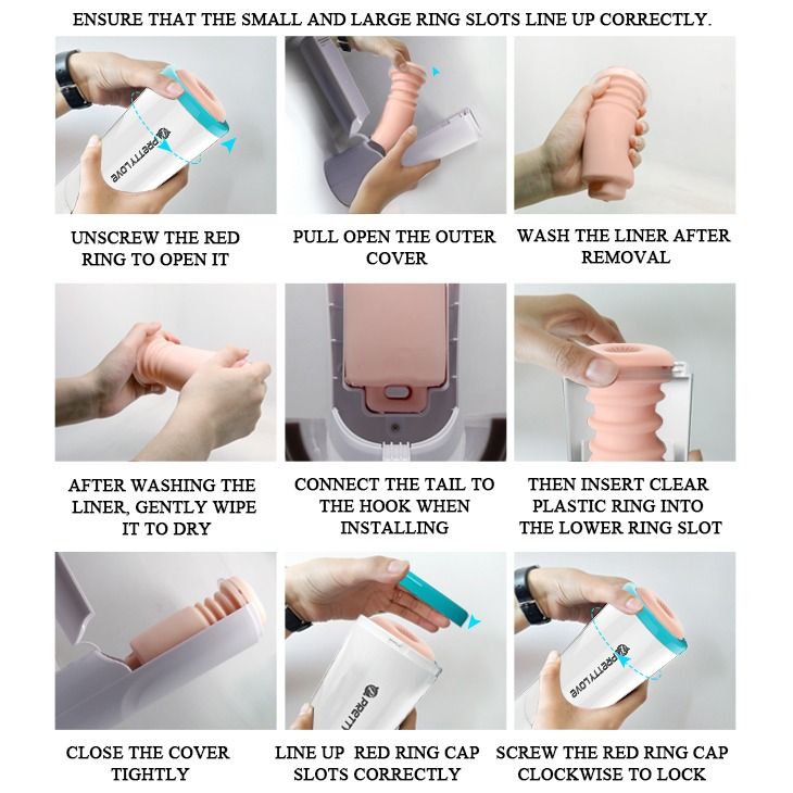 Автоматичний мастурбатор Pretty Love Aby Vagina Masturbator Flesh Tube з поступальними рухами вид 8