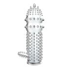 Насадка на член із закритою головкою Baile рельєфна, прозора, 12.8 х 3.5 см вид 2