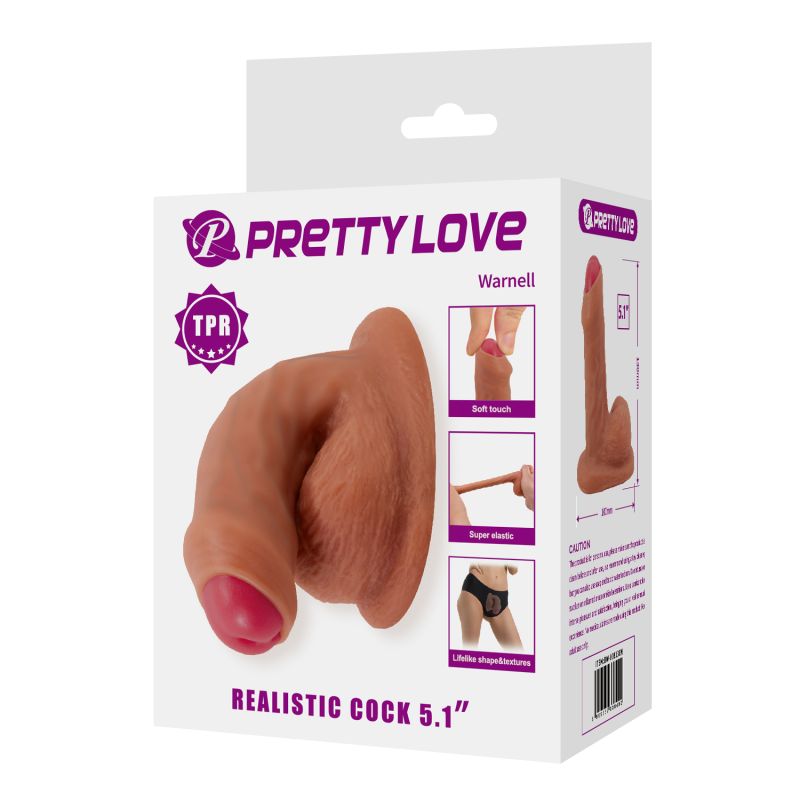Фалоімітатор протез PRETTY LOVE реалістичний, еластичний, 13 см вид 12