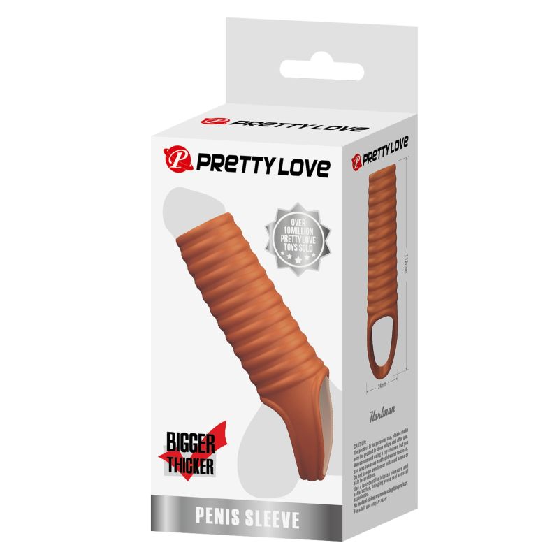 Стимулююча насадка на пеніс PRETTY LOVE Hartman ребриста, 11.2 х 2.4 см вид 8