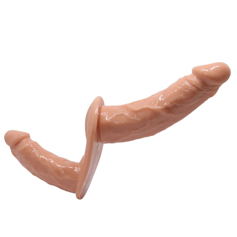 Страпон подвійний жіночий BAILE тілесний, 13.5 х 3.4 см вид 8