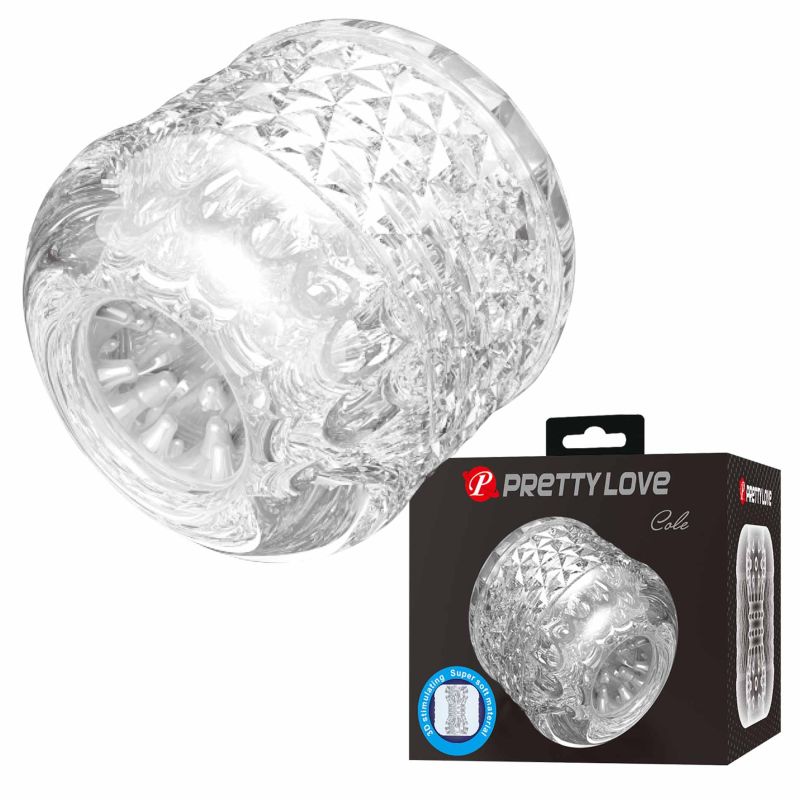 Міні-мастурбатор нереалістичний Pretty Love Cole двосторонній, прозорий вид 2