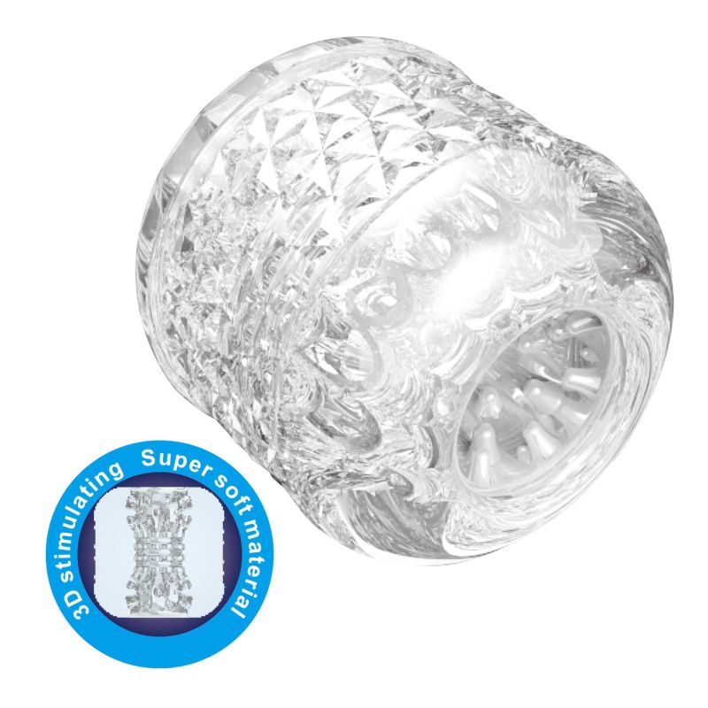 Міні-мастурбатор нереалістичний Pretty Love Cole двосторонній, прозорий вид 3