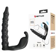 Віброкільце з кліторальним та анальним стимулятором PRETTY LOVE Blackney, чорне