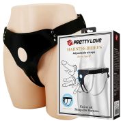 Трусики-ремені для страпону Pretty Love Love Spell, чорні, 80-118 см