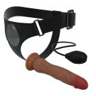 Жіночий страпон зі сквіртом Pretty Love Kyton на присосці, з основою на ременях, 21.5 х 4 см вид 4