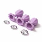 Набір анальних пробок ALUME, S, M, L, лілові з білим каменем, 3 шт вид 5